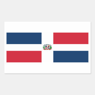 Sticker Rectangulaire Drapeau de la République Dominicaine