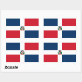 Sticker Rectangulaire Drapeau de la République Dominicaine (Feuille)