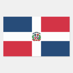 Sticker Rectangulaire Drapeau de la République Dominicaine