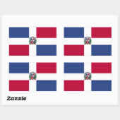 Sticker Rectangulaire Drapeau de la République Dominicaine (Feuille)