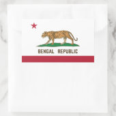 Sticker Rectangulaire Drapeau de la République du Bengale de Tiger (Sac)