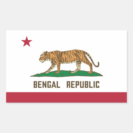 Sticker Rectangulaire Drapeau de la République du Bengale de Tiger (Devant)