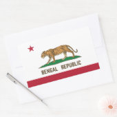 Sticker Rectangulaire Drapeau de la République du Bengale de Tiger (Enveloppe)