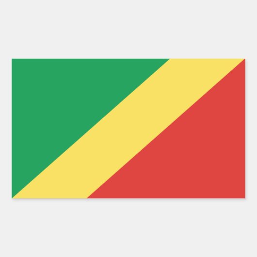 Sticker Rectangulaire Drapeau de la République du Congo (Devant)