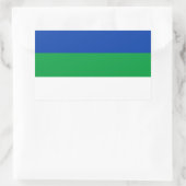 Sticker Rectangulaire Drapeau de la République Komi (Sac)