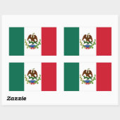Sticker Rectangulaire Drapeau de la République mexicaine : 1824-1835, Pè (Feuille)
