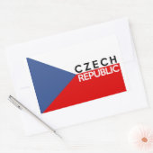 Sticker Rectangulaire drapeau de la république tchèque nom du pays (Enveloppe)