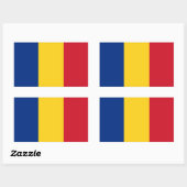 Sticker Rectangulaire Drapeau de la Roumanie (Feuille)