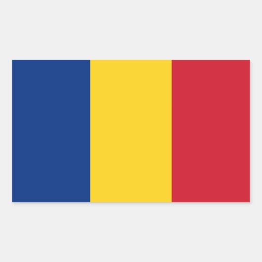 Sticker Rectangulaire Drapeau de la Roumanie (Devant)