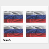 Sticker Rectangulaire Drapeau de la Russie (Feuille)