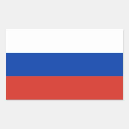 Sticker Rectangulaire Drapeau de la Russie (Devant)