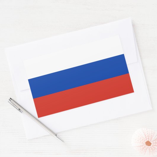 Sticker Rectangulaire Drapeau de la Russie (Enveloppe)