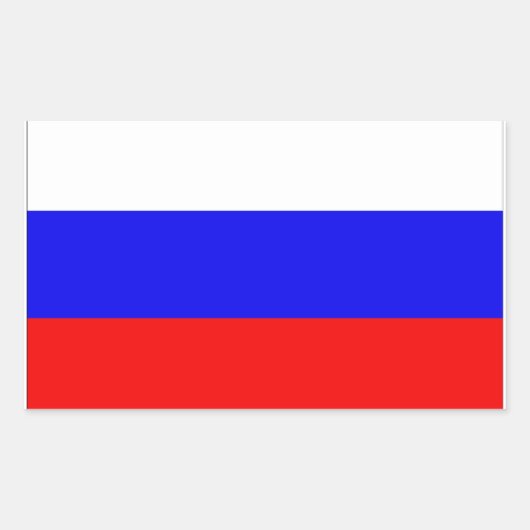 Sticker Rectangulaire Drapeau de la Russie (Devant)