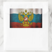 Sticker Rectangulaire Drapeau de la Russie qui flotte (Sac)