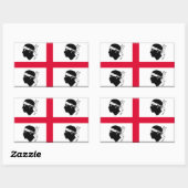Sticker Rectangulaire Drapeau de la Sardaigne (Italie) (Feuille)