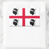 Sticker Rectangulaire Drapeau de la Sardaigne (Italie) (Sac)