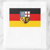 Sticker Rectangulaire Drapeau de la Sarre (Sac)