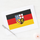 Sticker Rectangulaire Drapeau de la Sarre (Enveloppe)