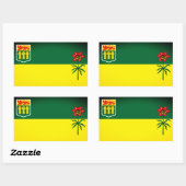 Sticker Rectangulaire Drapeau de la Saskatchewan (CANADA) (Feuille)