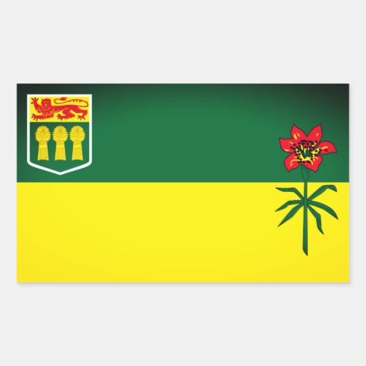 Sticker Rectangulaire Drapeau de la Saskatchewan (CANADA) (Devant)