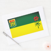 Sticker Rectangulaire Drapeau de la Saskatchewan (CANADA) (Enveloppe)