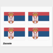 Sticker Rectangulaire Drapeau de la Serbie (Feuille)