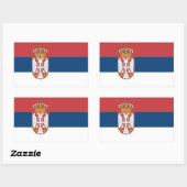 Sticker Rectangulaire Drapeau de la Serbie (Feuille)