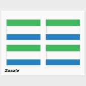 Sticker Rectangulaire Drapeau de la Sierra Leone (Feuille)