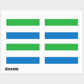 Sticker Rectangulaire Drapeau de la Sierra Leone (Feuille)