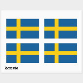 Sticker Rectangulaire Drapeau de la Suède (Feuille)