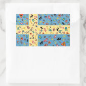 Sticker Rectangulaire Drapeau de la Suède avec les icônes de culture aut (Sac)
