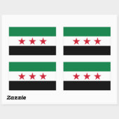 Sticker Rectangulaire Drapeau de la Syrie (Feuille)