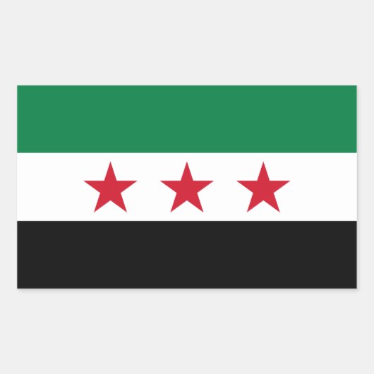 Sticker Rectangulaire Drapeau de la Syrie (Devant)
