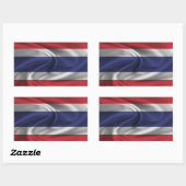Sticker Rectangulaire Drapeau de la Thaïlande (Feuille)