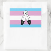 Sticker Rectangulaire Drapeau de la Trans Pride à deux esprits (Sac)
