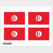 Sticker Rectangulaire Drapeau de la Tunisie (Feuille)