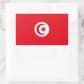 Sticker Rectangulaire Drapeau de la Tunisie (Sac)