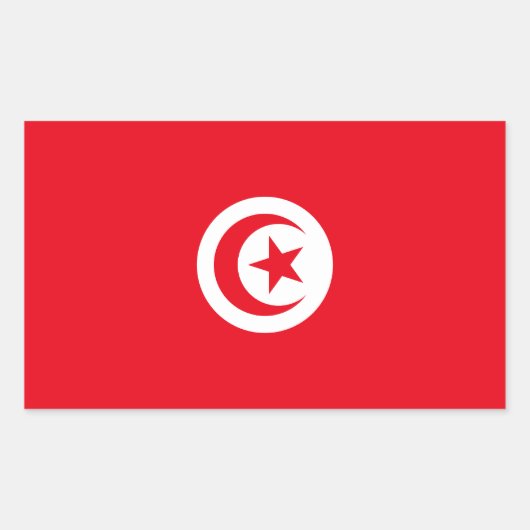 Sticker Rectangulaire Drapeau de la Tunisie (Devant)
