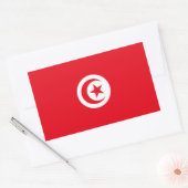 Sticker Rectangulaire Drapeau de la Tunisie (Enveloppe)
