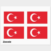 Sticker Rectangulaire Drapeau de la Turquie (Feuille)