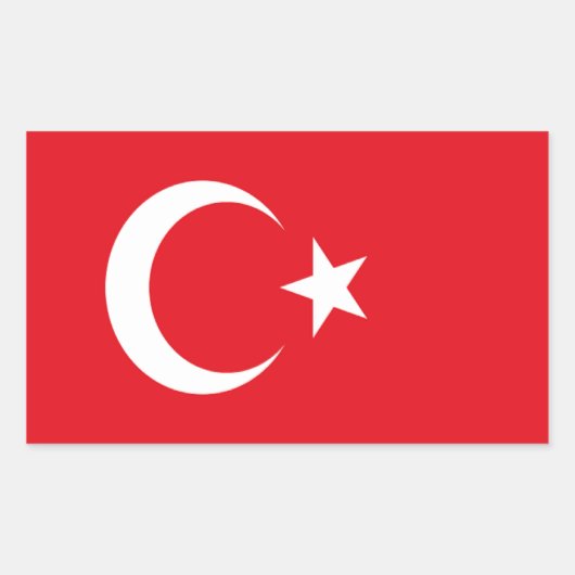 Sticker Rectangulaire Drapeau de la Turquie (Devant)