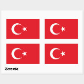 Sticker Rectangulaire Drapeau de la Turquie (Feuille)