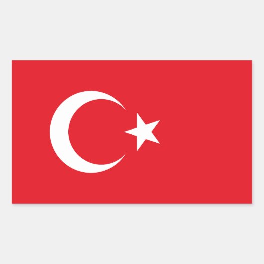 Sticker Rectangulaire Drapeau de la Turquie (Devant)