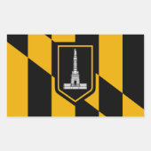 Sticker Rectangulaire Drapeau de la ville de Baltimore (Maryland) (Devant)