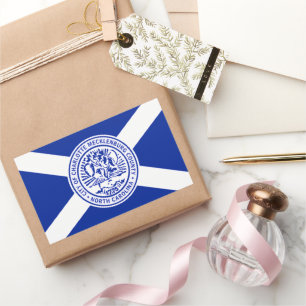 Sticker Rectangulaire Drapeau de la ville de Charlotte (Caroline du Nord