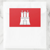 Sticker Rectangulaire Drapeau de la ville de Hambourg Symbole Allemagne (Sac)