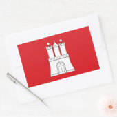Sticker Rectangulaire Drapeau de la ville de Hambourg Symbole Allemagne (Enveloppe)