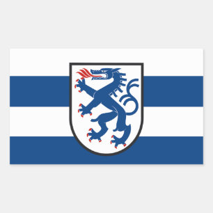 Sticker Rectangulaire drapeau de la ville d'Ingolstadt allemagne symbole