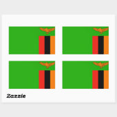 Sticker Rectangulaire Drapeau de la Zambie (Feuille)