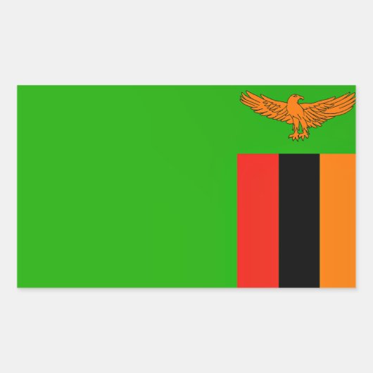 Sticker Rectangulaire Drapeau de la Zambie (Devant)